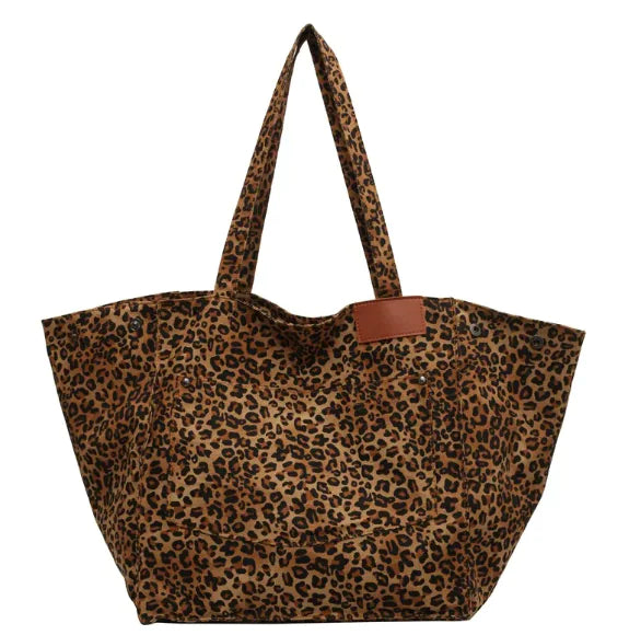 Chic Leopard Canvas Tote - Gravity Dropz