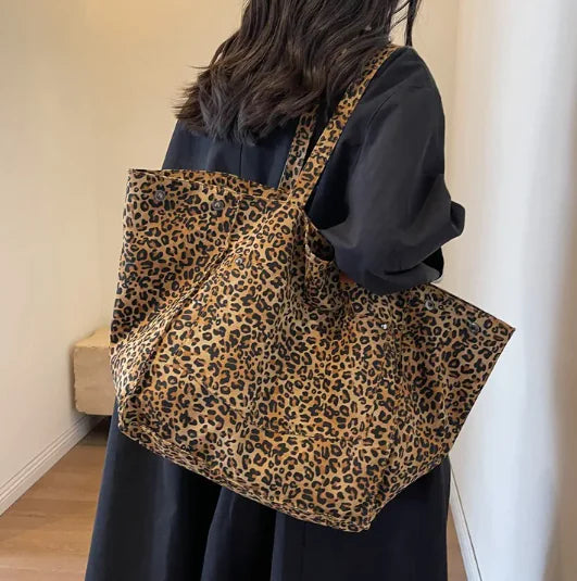Chic Leopard Canvas Tote - Gravity Dropz