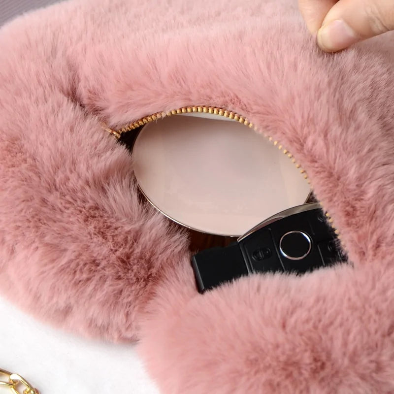 Chic Heart Faux Fur Purse - Gravity Dropz