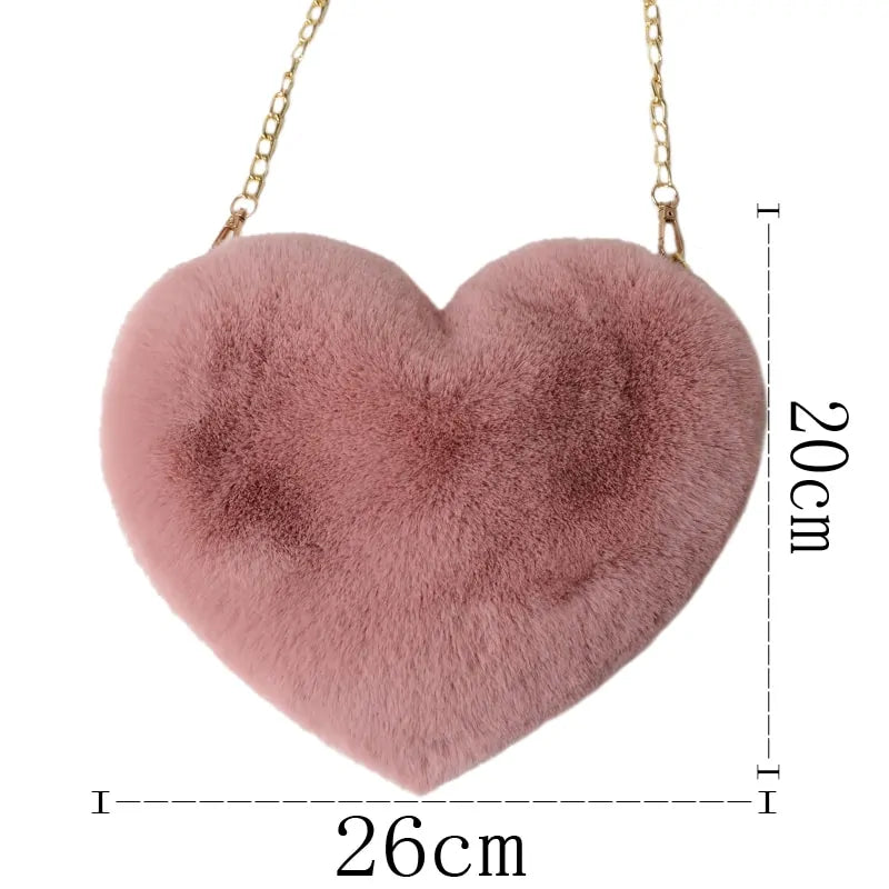 Chic Heart Faux Fur Purse - Gravity Dropz