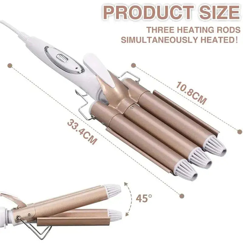 Electric Triple Barrel Curling Iron - Gravity Dropz