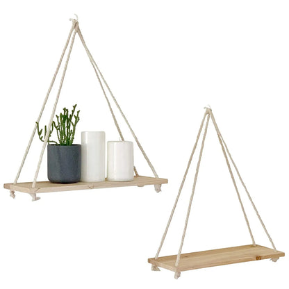 Wooden Rope Swing Shelf - Gravity Dropz