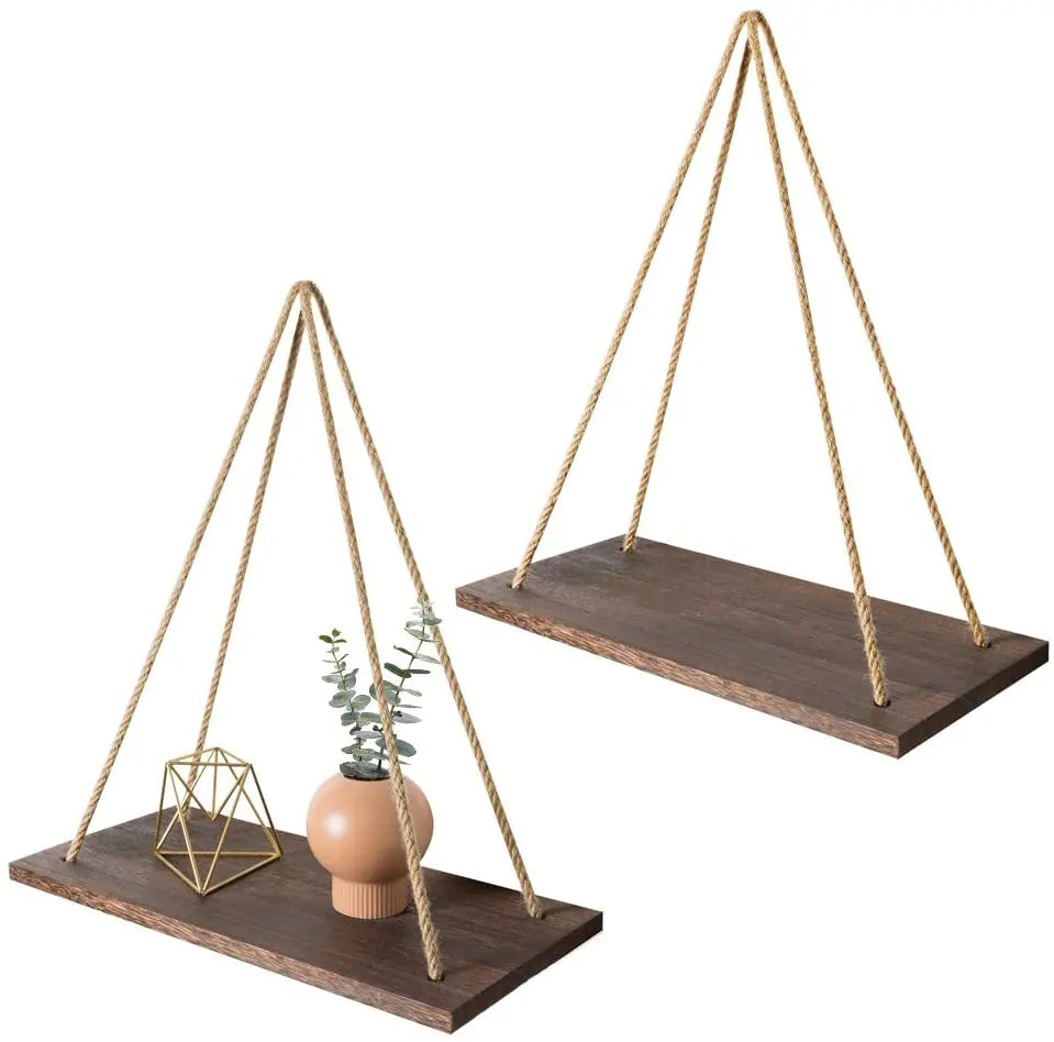 Wooden Rope Swing Shelf - Gravity Dropz