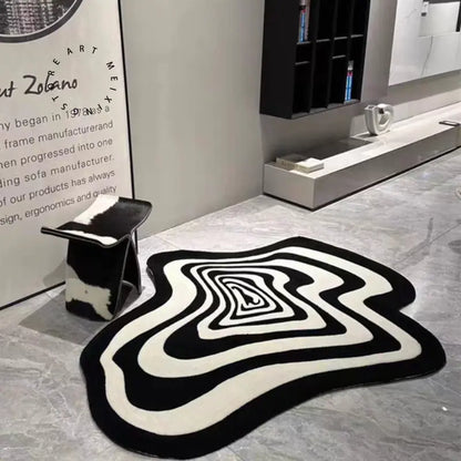 Black And White Living Room Carpet - Gravity Dropz