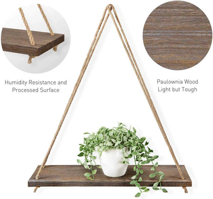 Wooden Rope Swing Shelf - Gravity Dropz