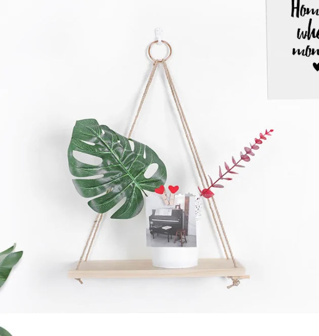 Wooden Rope Swing Shelf - Gravity Dropz