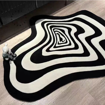 Black And White Living Room Carpet - Gravity Dropz