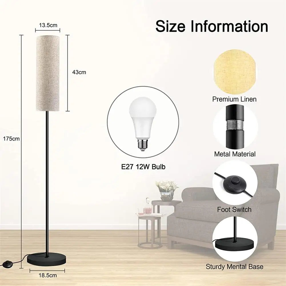 LED Floor Lamp with Linen Lampshade - Gravity Dropz