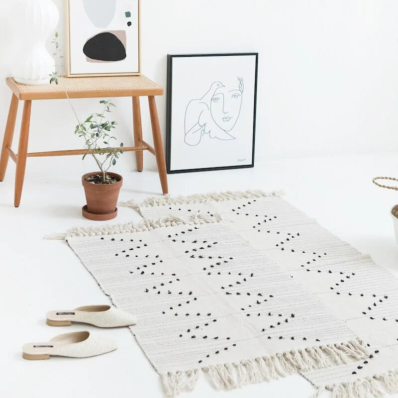 Floor Geometric Weave Thread Rug - Gravity Dropz