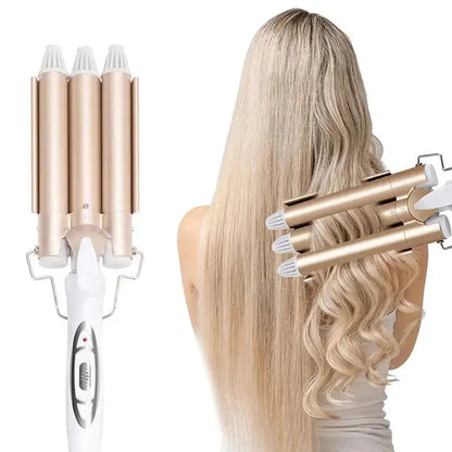 Electric Triple Barrel Curling Iron - Gravity Dropz