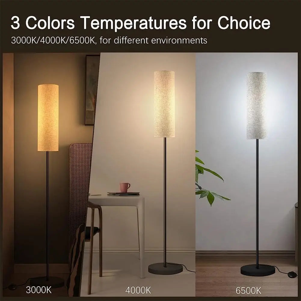 LED Floor Lamp with Linen Lampshade - Gravity Dropz