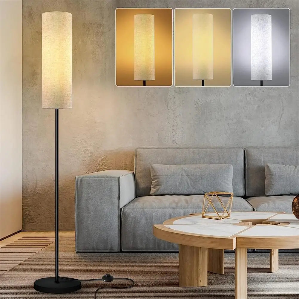 LED Floor Lamp with Linen Lampshade - Gravity Dropz