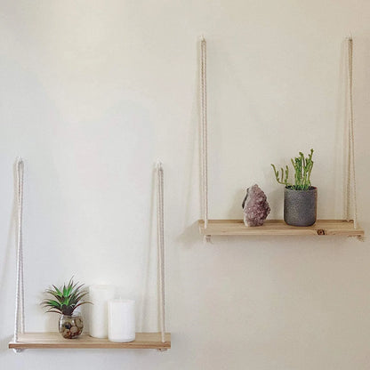 Wooden Rope Swing Shelf - Gravity Dropz