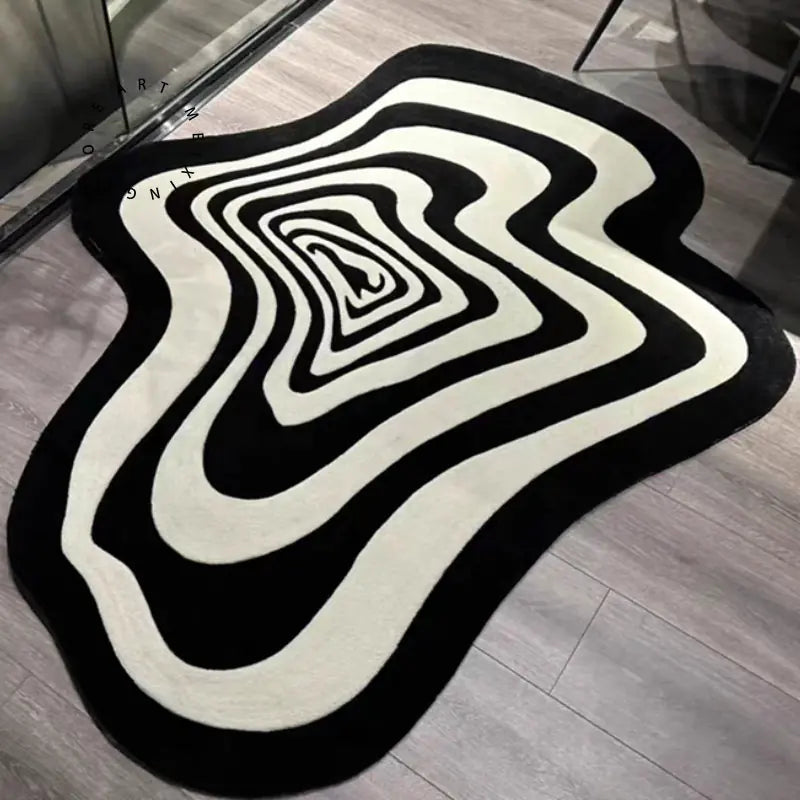 Black And White Living Room Carpet - Gravity Dropz