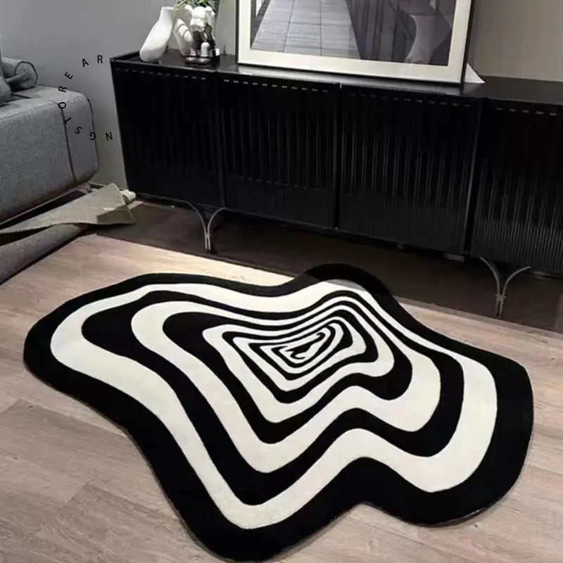 Black And White Living Room Carpet - Gravity Dropz