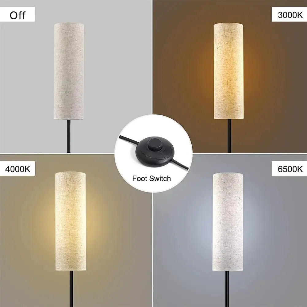 LED Floor Lamp with Linen Lampshade - Gravity Dropz